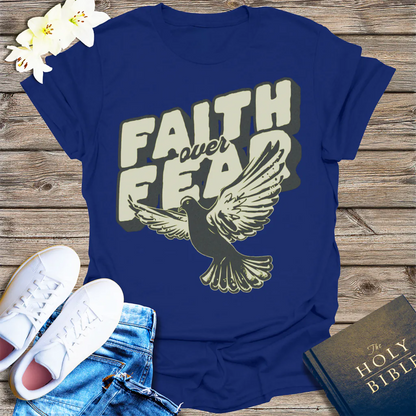 Faith Over Fear Dove T-Shirt - Navy