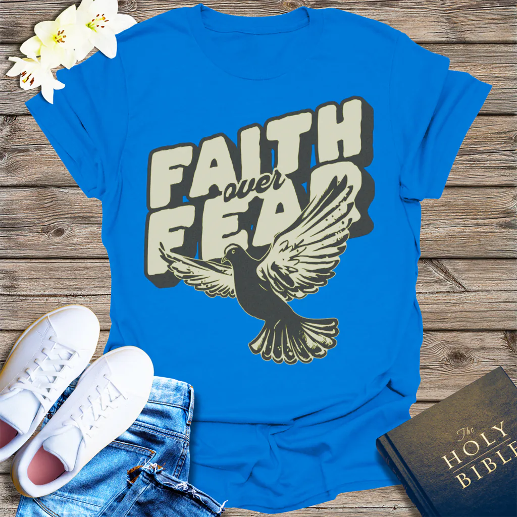 Faith Over Fear Dove T-Shirt - Royal