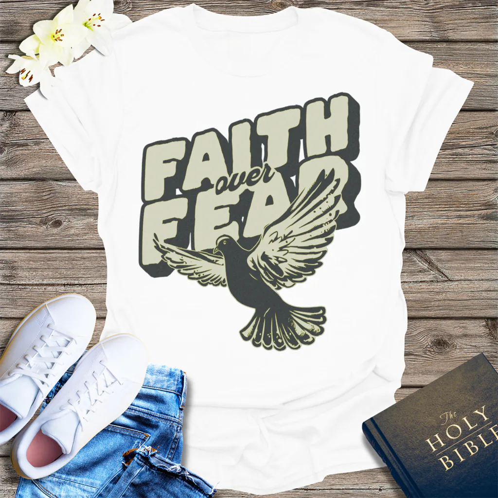 Faith Over Fear Dove T-Shirt - White
