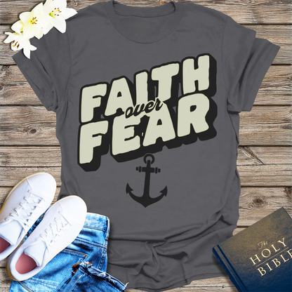 Faith Over Fear T-Shirt - Charcoal