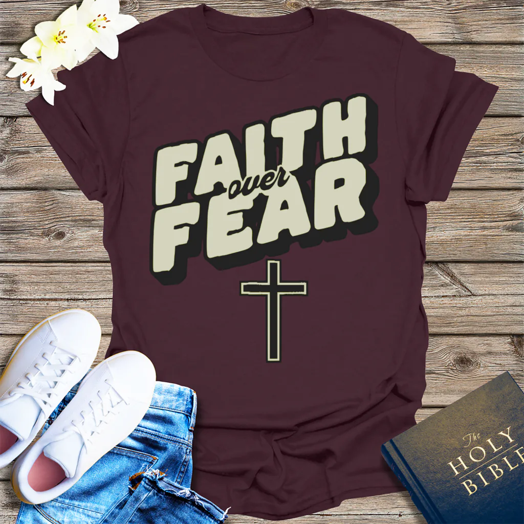 Faith Over Fear T-Shirt - Dark Chocolate