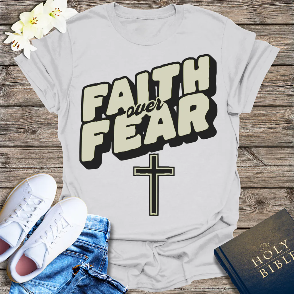 Faith Over Fear T-Shirt - Ice Grey