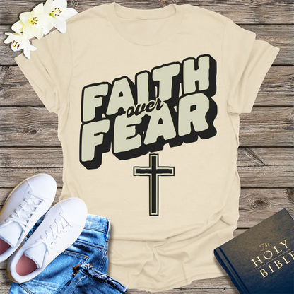 Faith Over Fear T-Shirt - Natural