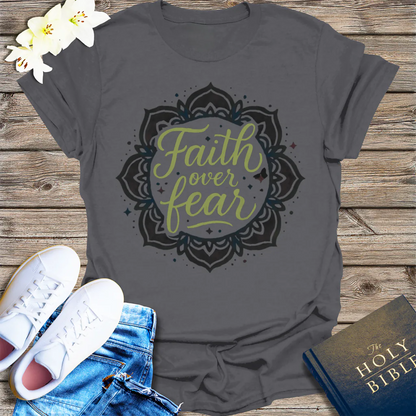 Faith Over Fear T-Shirt - Charcoal