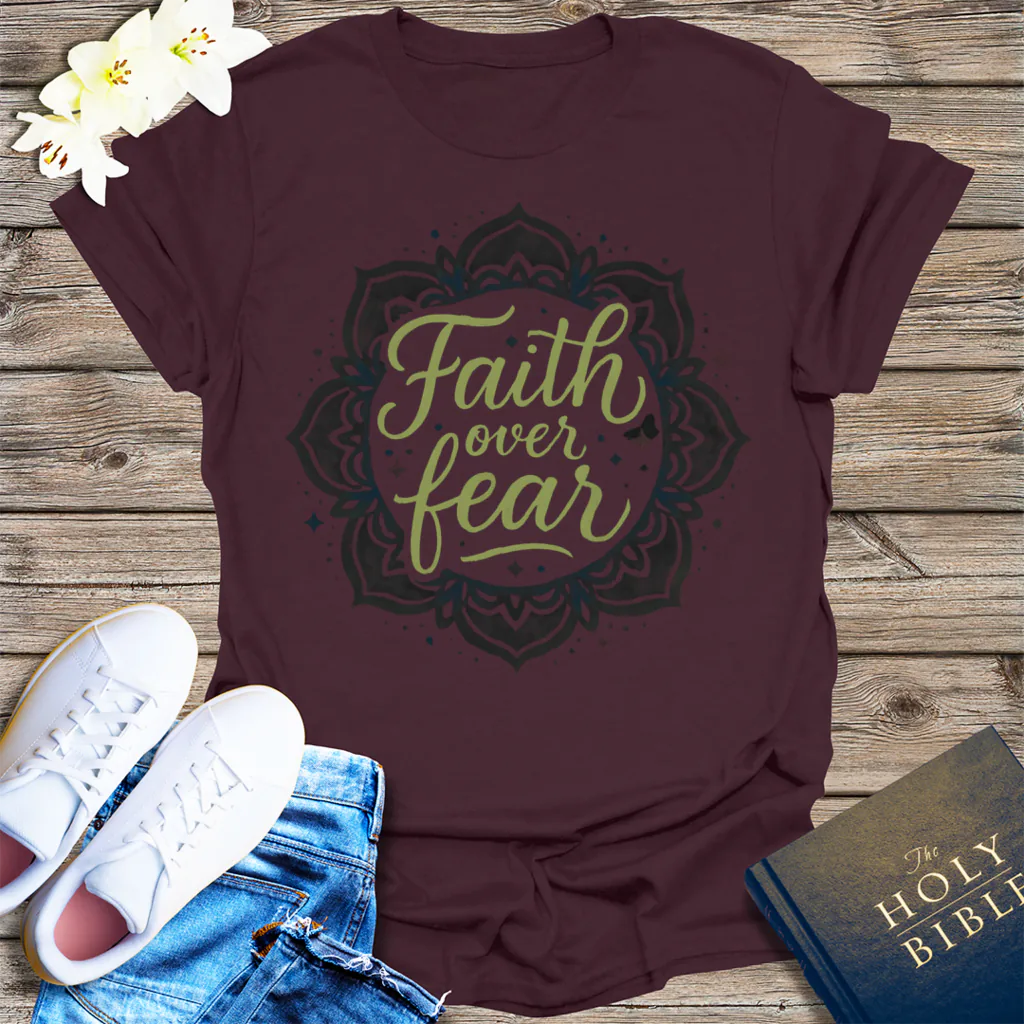 Faith Over Fear T-Shirt - Dark Chocolate