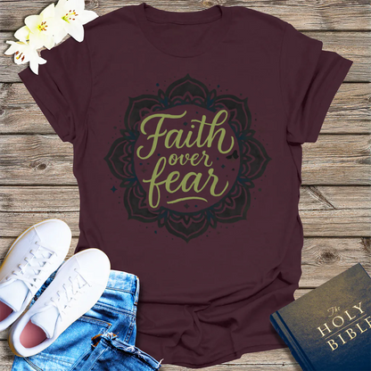 Faith Over Fear T-Shirt - Dark Chocolate