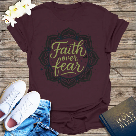 Faith Over Fear T-Shirt - Dark Chocolate