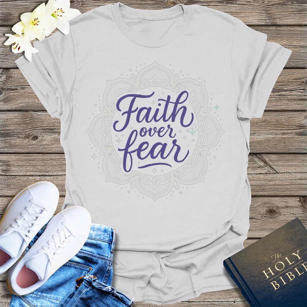 Faith Over Fear T-Shirt - Ice Grey