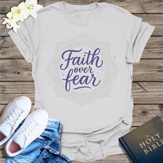 Faith Over Fear T-Shirt - Ice Grey