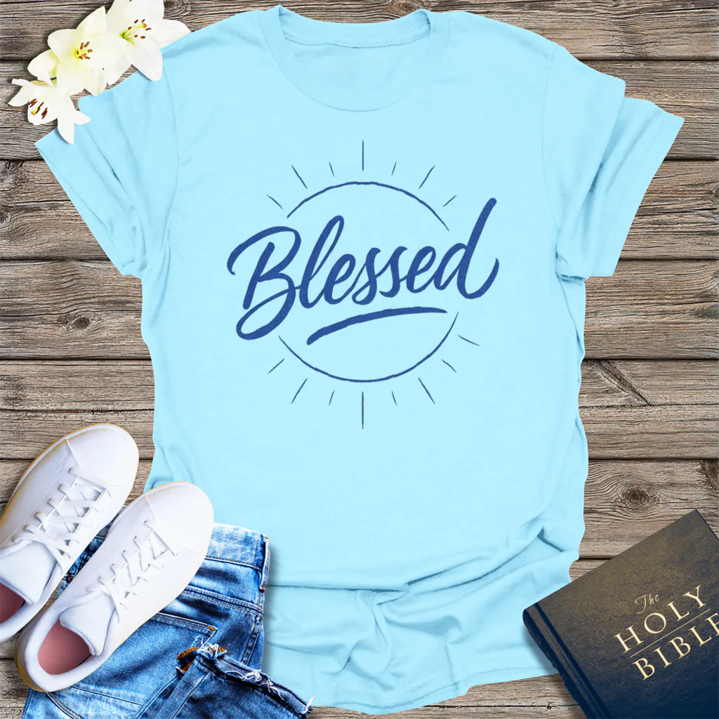 Radiant Blessed T-Shirt - Light Blue
