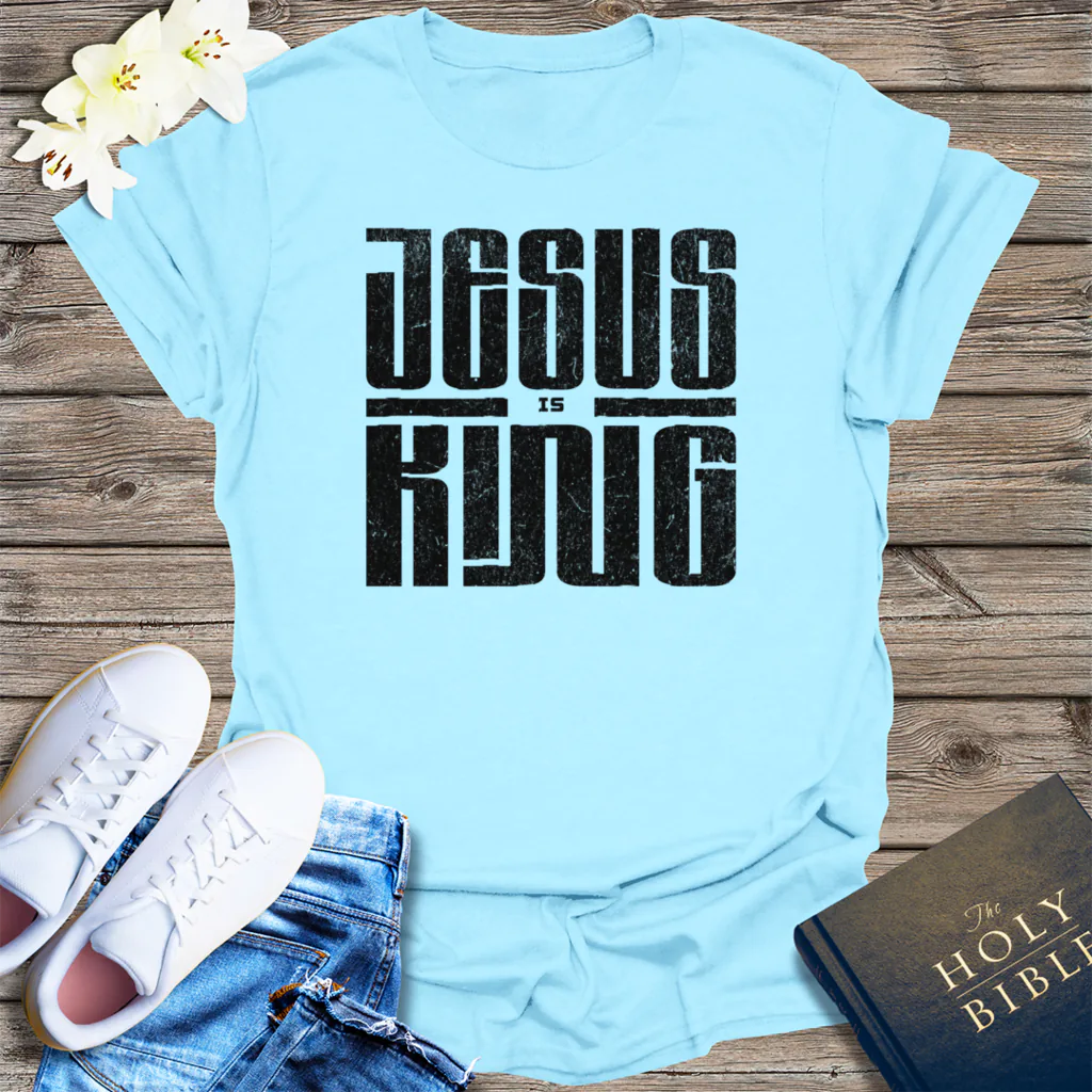 Powered by Prayer T-Shirt - Light Blue