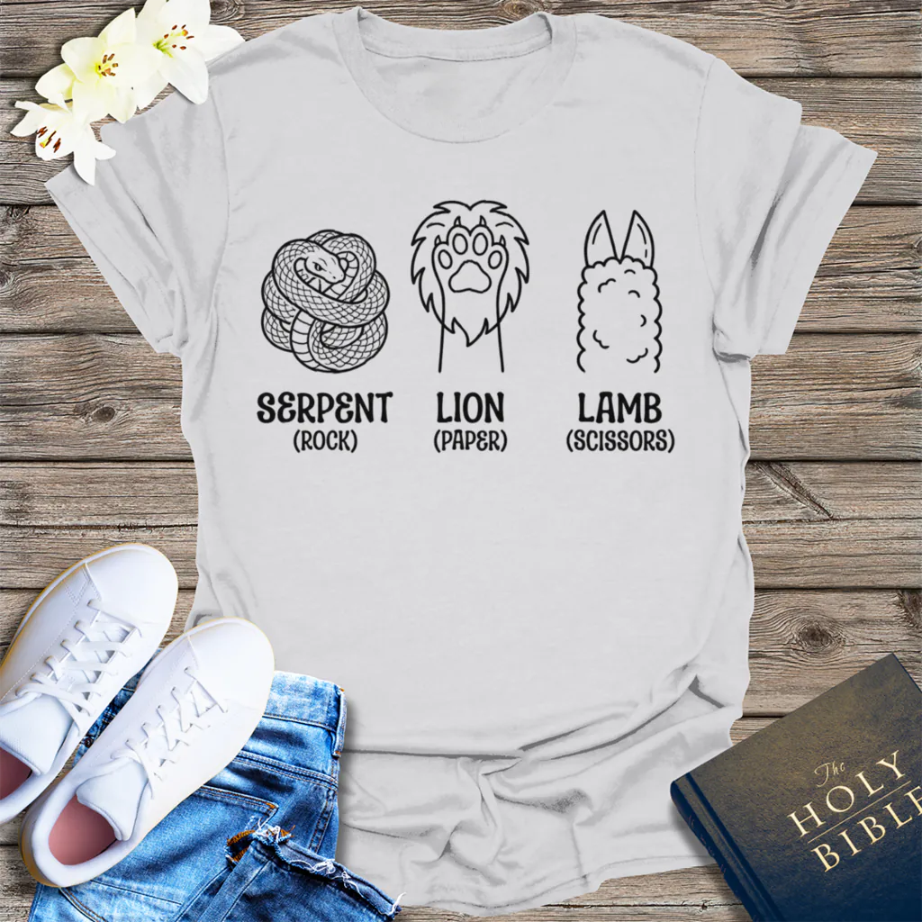 Serpent Lion Lamb T-Shirt - Ice Grey