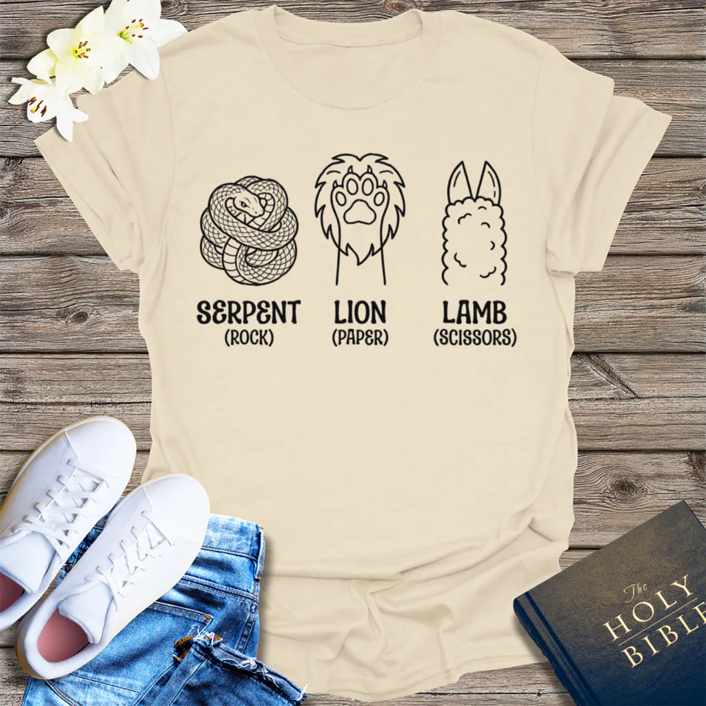 Serpent Lion Lamb T-Shirt - Natural