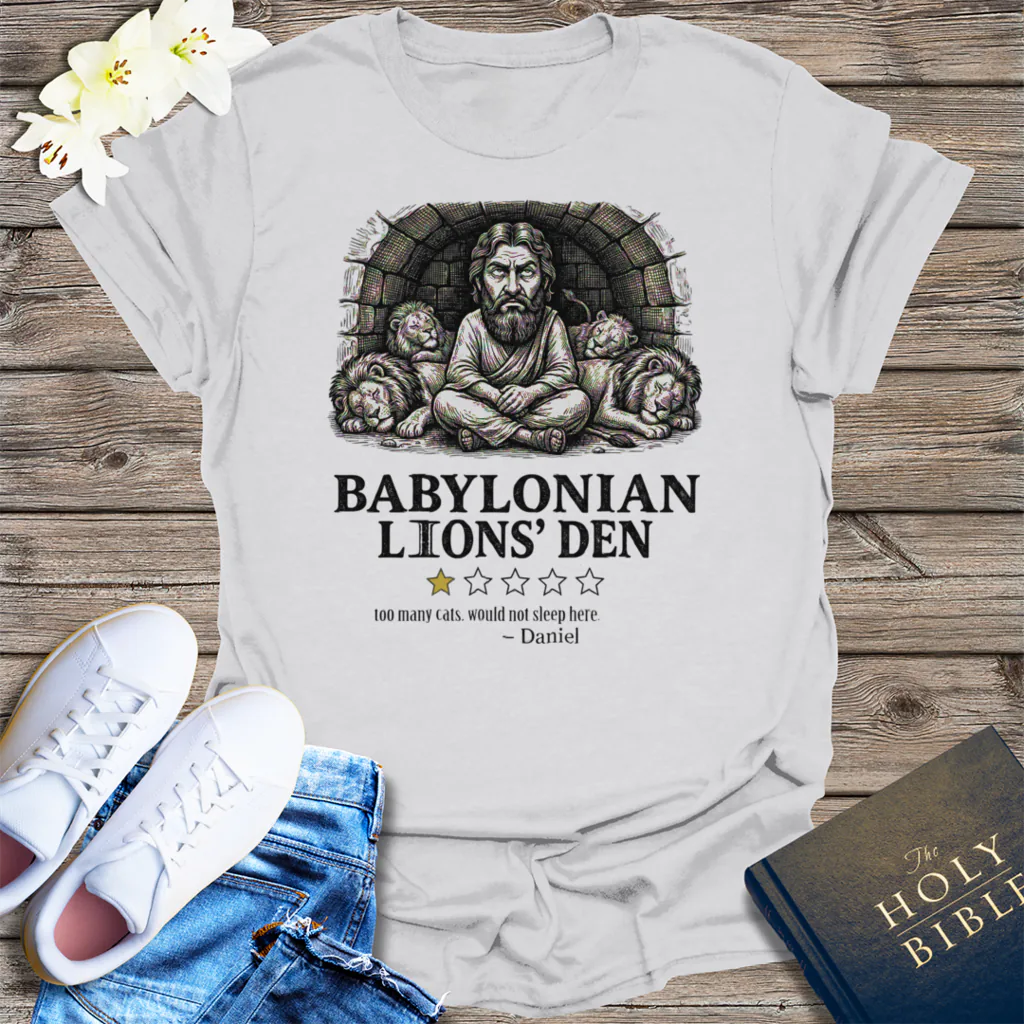Babylonian Lions' Den T-Shirt - Ice Grey