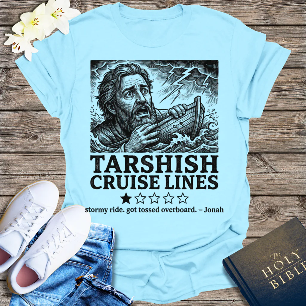 Tarshish Cruise Lines T-Shirt - Light Blue