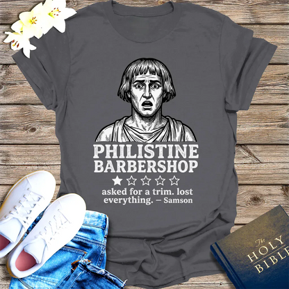 Philistine Barbershop T-Shirt - Charcoal