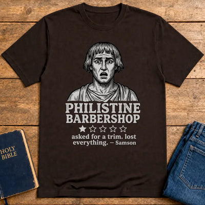 Philistine Barbershop T-Shirt - Dark Chocolate