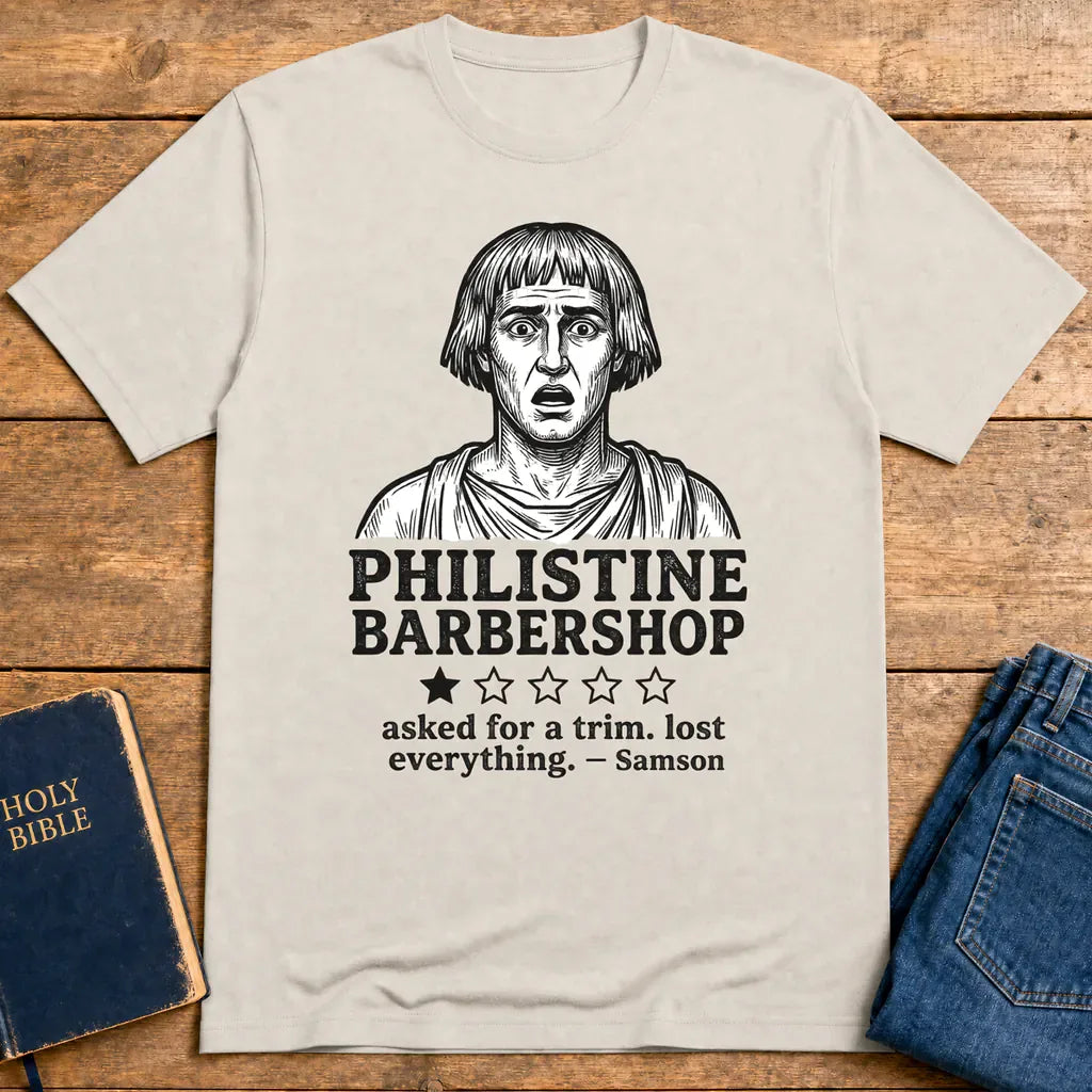 Philistine Barbershop T-Shirt - Ice Grey