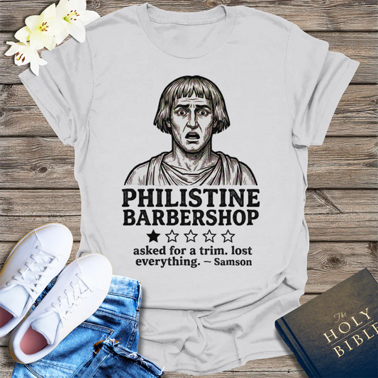 Philistine Barbershop T-Shirt - Ice Grey