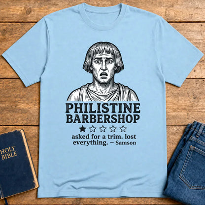 Philistine Barbershop T-Shirt - Light Blue