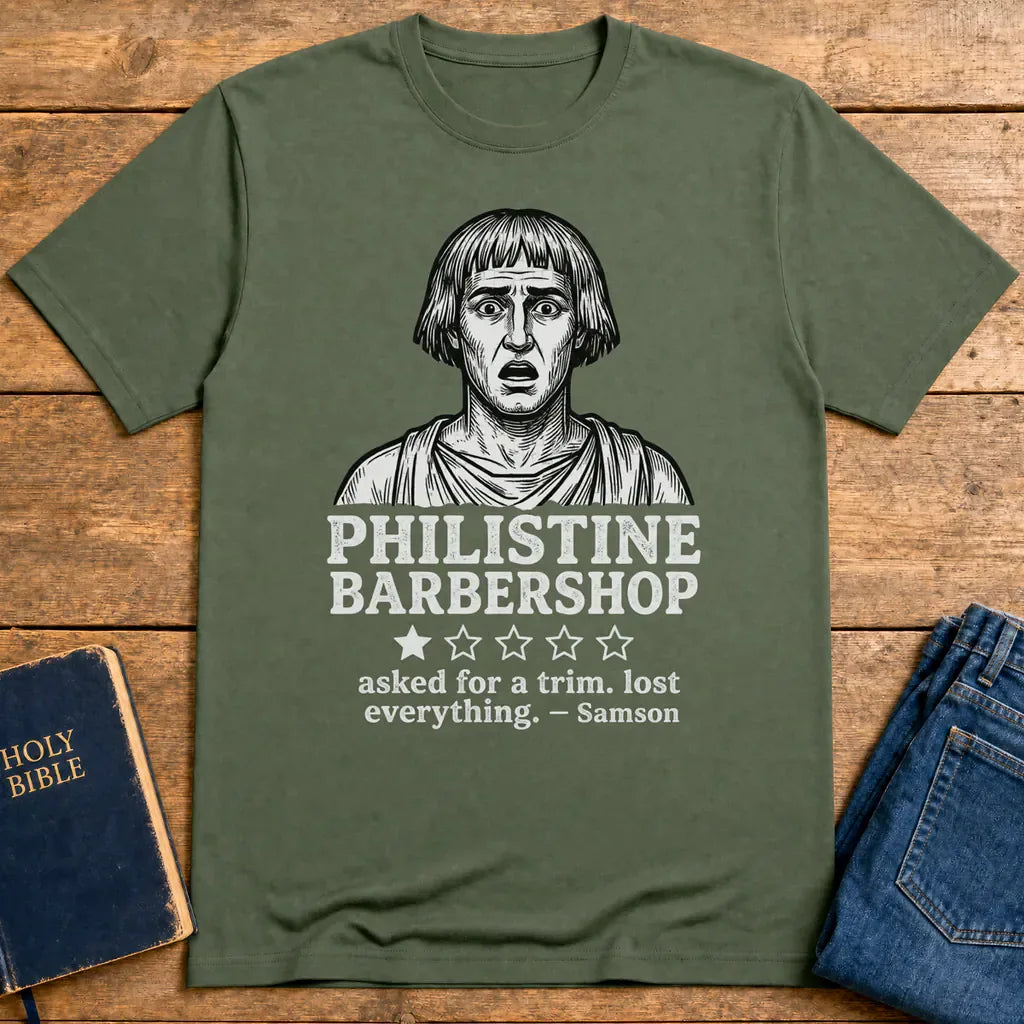 Philistine Barbershop T-Shirt - Military Green