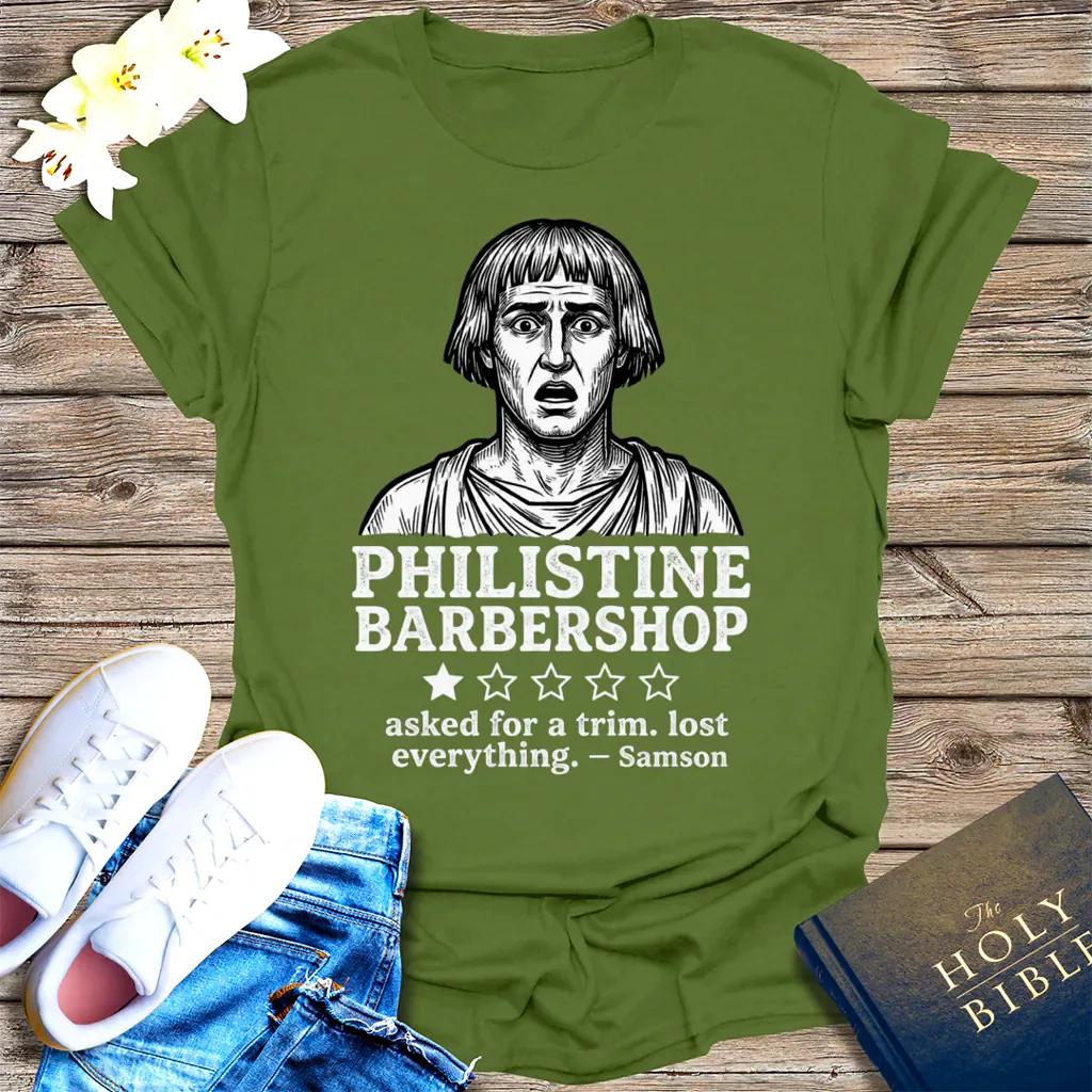 Philistine Barbershop T-Shirt - Military Green
