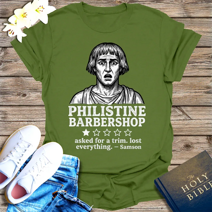 Philistine Barbershop T-Shirt - Military Green