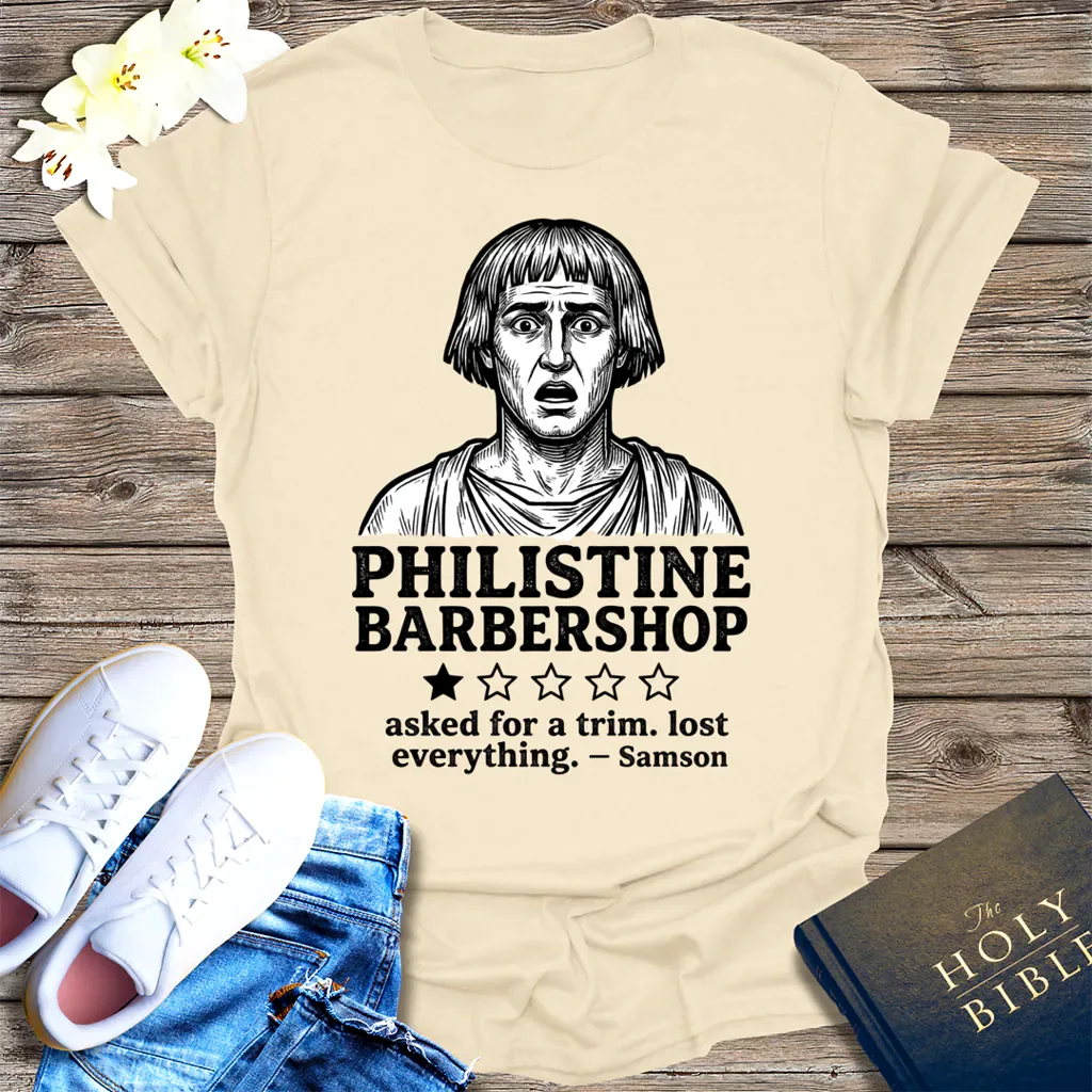 Philistine Barbershop T-Shirt - Natural
