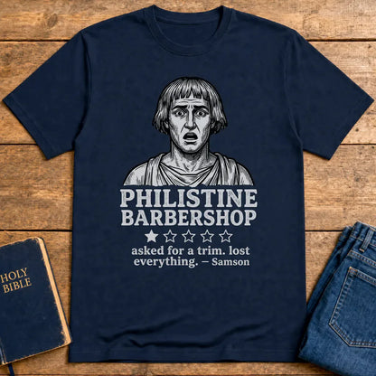 Philistine Barbershop T-Shirt - Navy