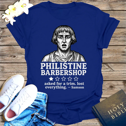 Philistine Barbershop T-Shirt - Navy