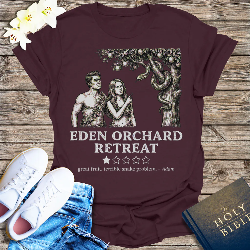 Eden Orchard Retreat T-Shirt - Dark Chocolate