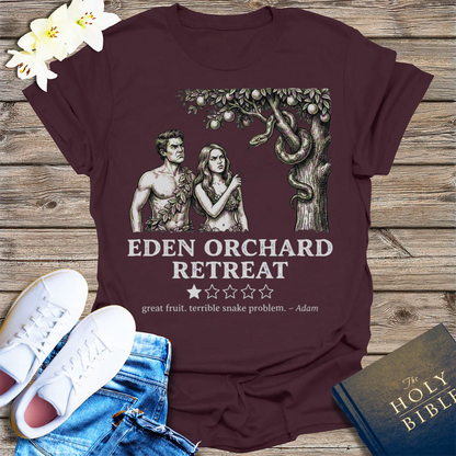 Eden Orchard Retreat T-Shirt - Dark Chocolate