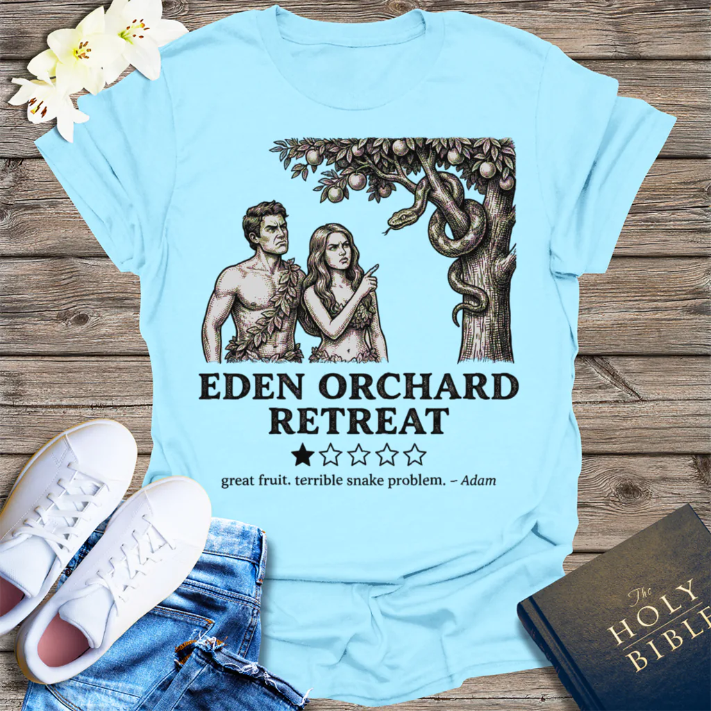 Eden Orchard Retreat T-Shirt - Light Blue
