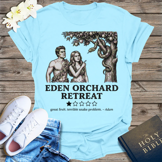 Eden Orchard Retreat T-Shirt - Light Blue