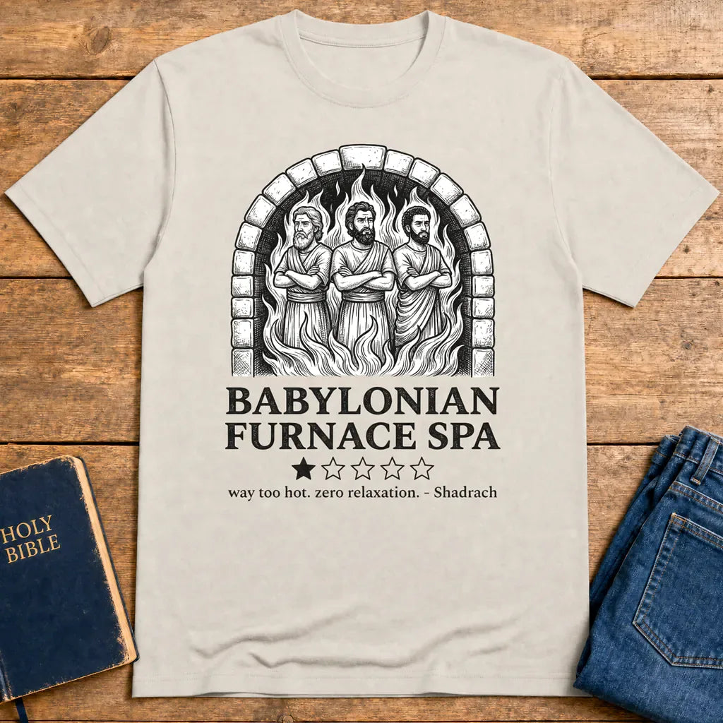 Babylonian Furnace Spa T-Shirt - Ice Grey