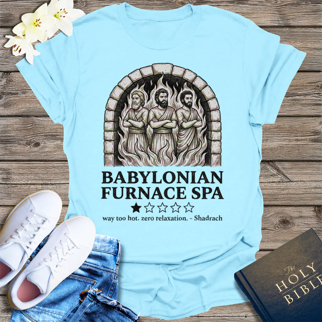Babylonian Furnace Spa T-Shirt - Light Blue