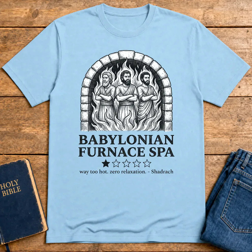 Babylonian Furnace Spa T-Shirt - Light Blue