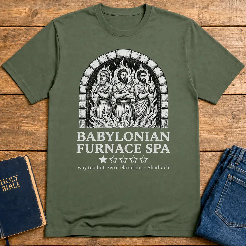 Babylonian Furnace Spa T-Shirt - Military Green