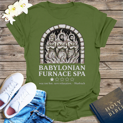 Babylonian Furnace Spa T-Shirt - Military Green