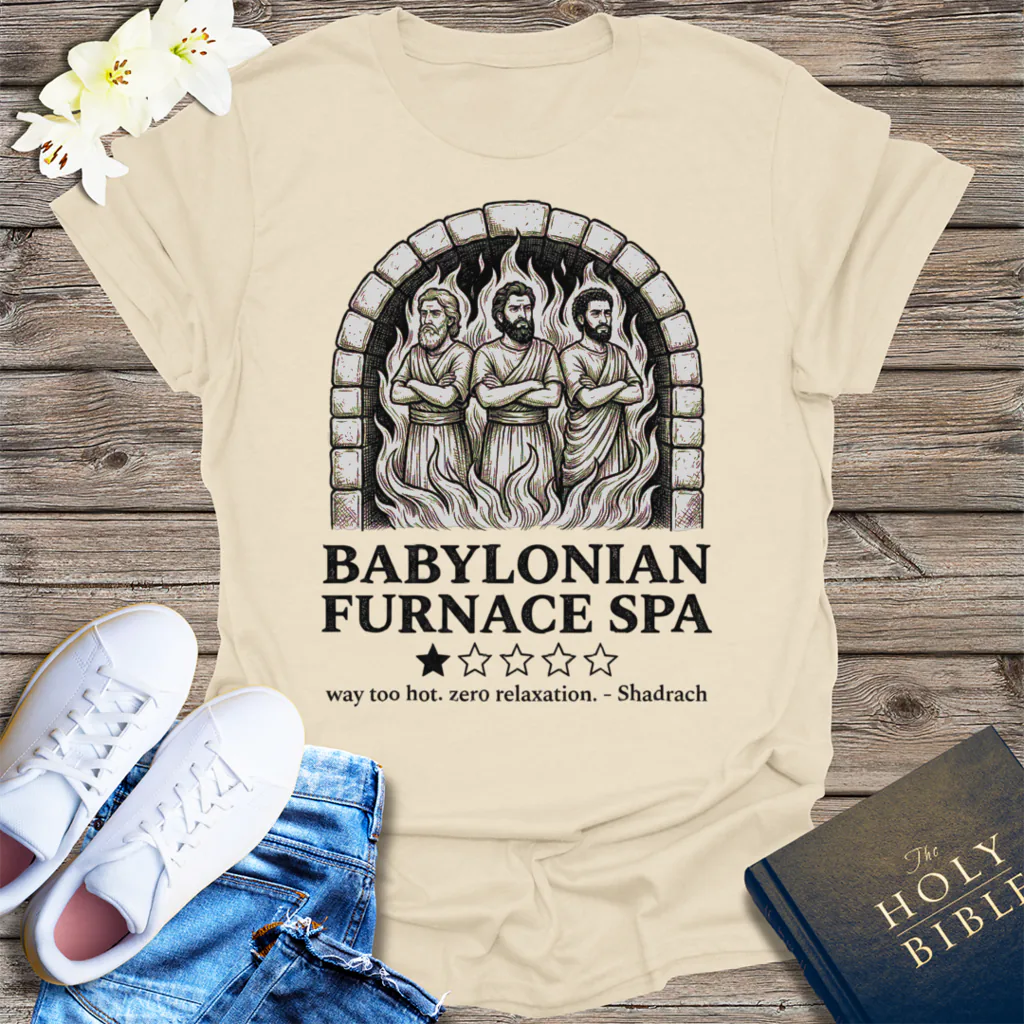 Babylonian Furnace Spa T-Shirt - Natural