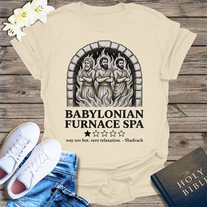 Babylonian Furnace Spa T-Shirt - Natural