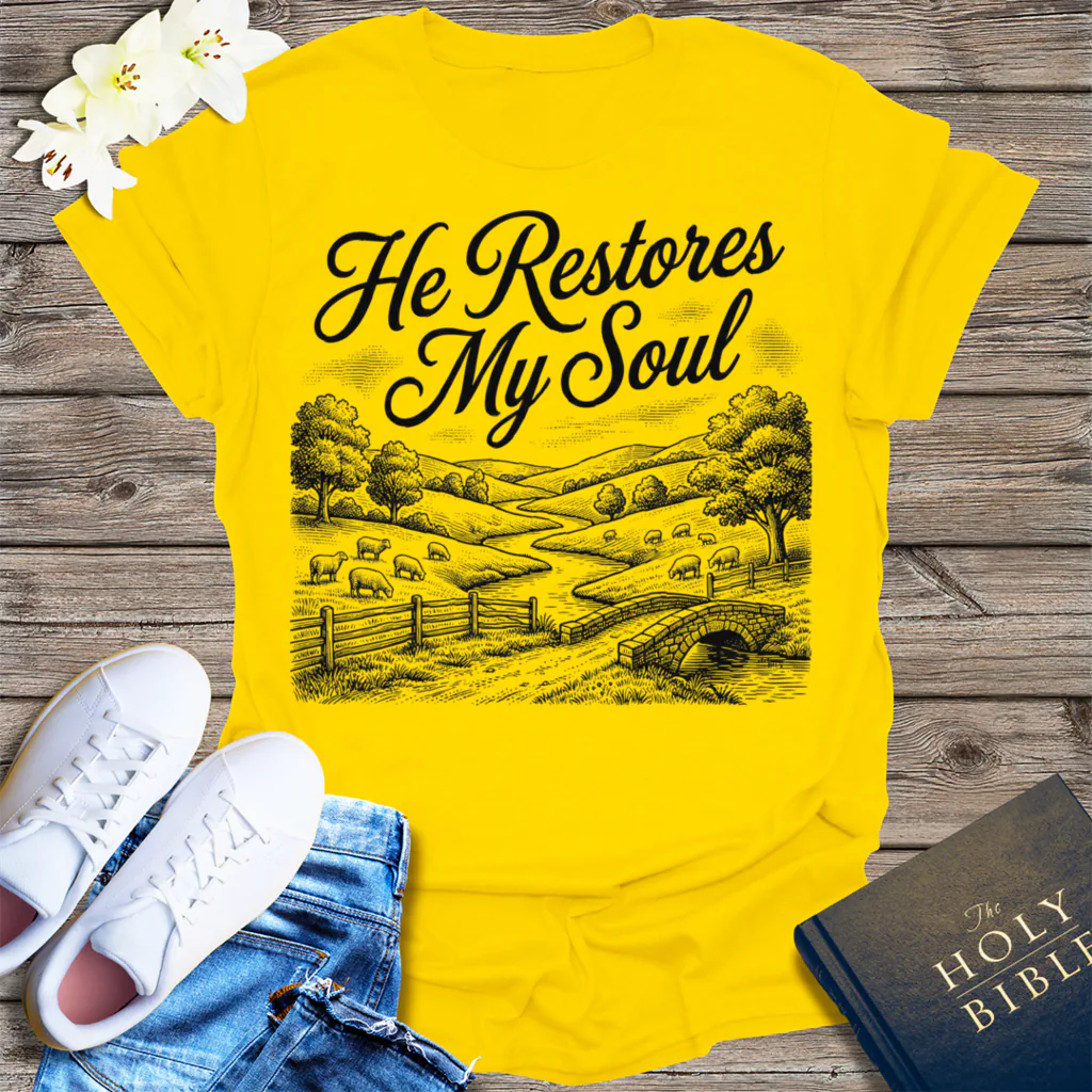 He Restores My Soul T-Shirt - Daisy