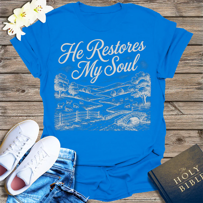 He Restores My Soul T-Shirt - Royal
