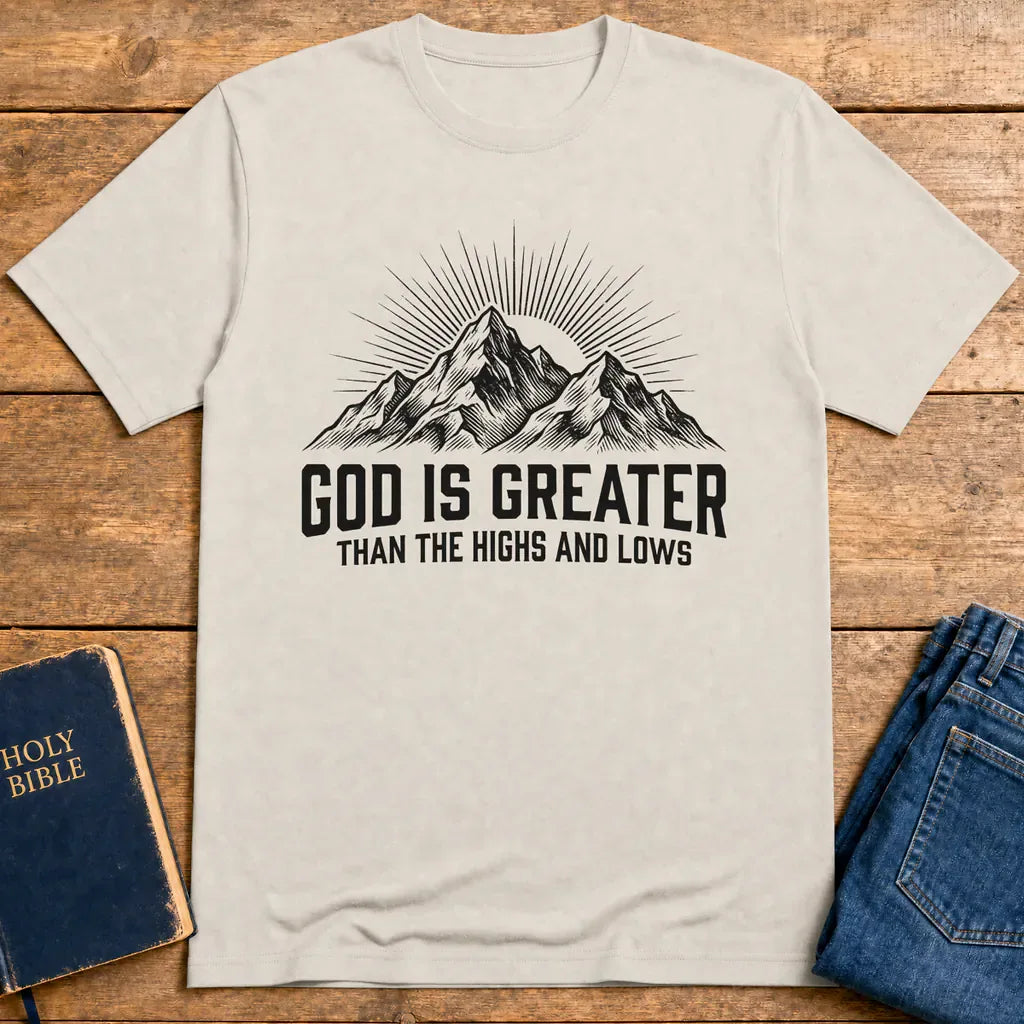 God Is Greater T-Shirt - Ice Grey