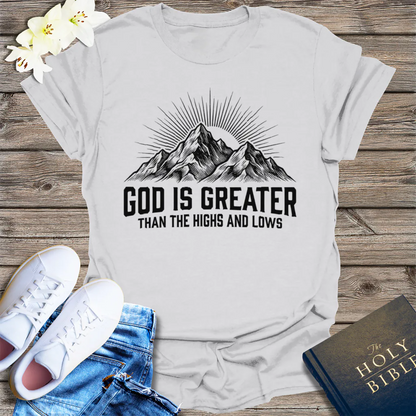 God Is Greater T-Shirt - Ice Grey