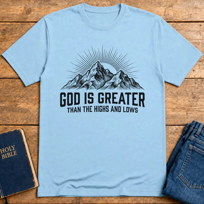 God Is Greater T-Shirt - Light Blue