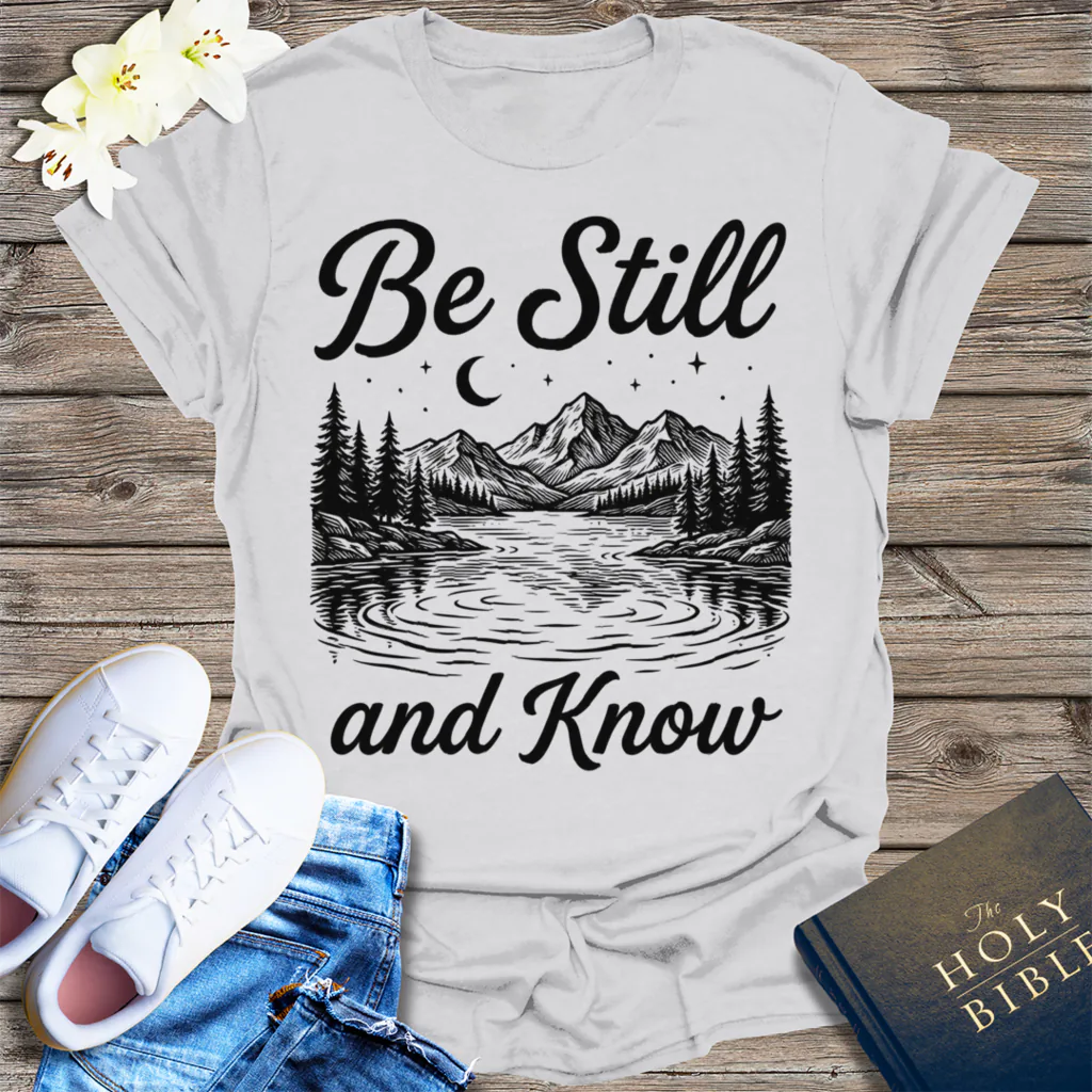 Be Still and Know T-Shirt - Ice Grey