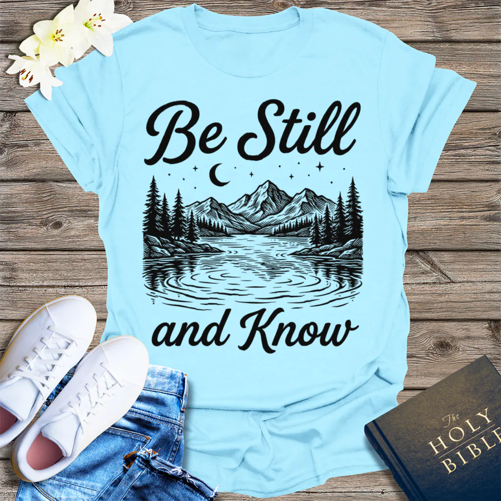 Be Still and Know T-Shirt - Light Blue