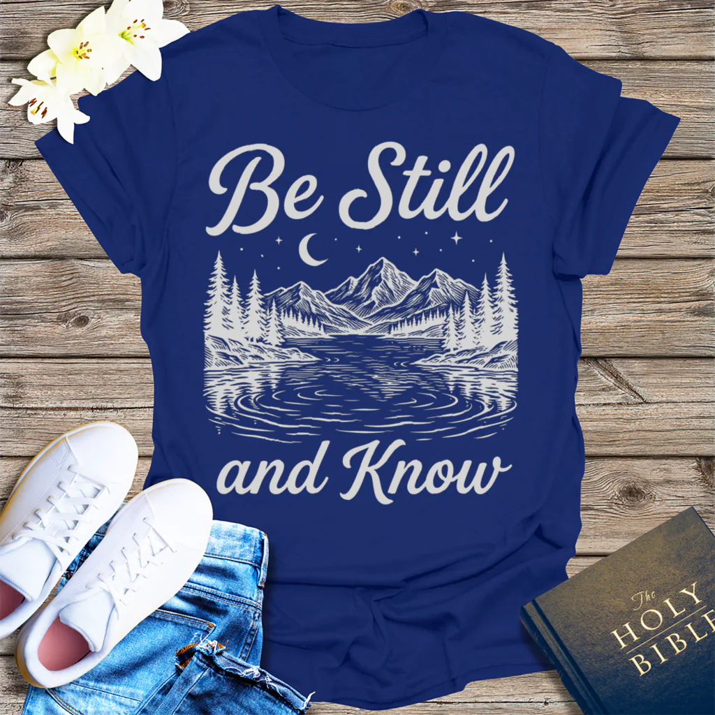 Be Still and Know T-Shirt - Navy