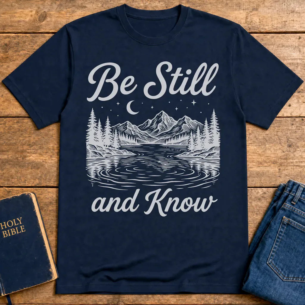 Be Still and Know T-Shirt - Navy
